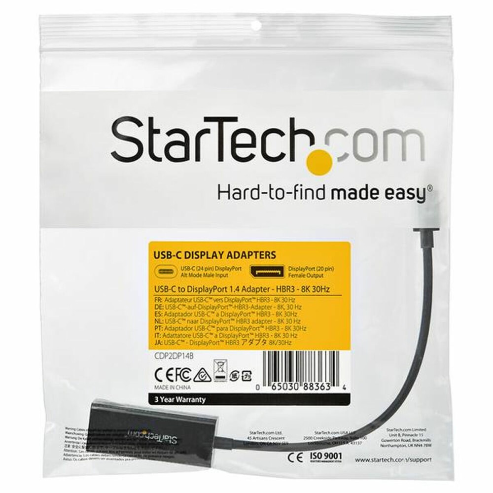 USB C to DisplayPort Adapter Startech CDP2DP14B Black