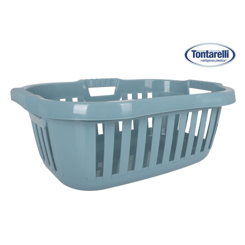 Laundry Basket Tontarelli Hipster Blue 50 L 66 x 44 x 25 cm (6 Units)