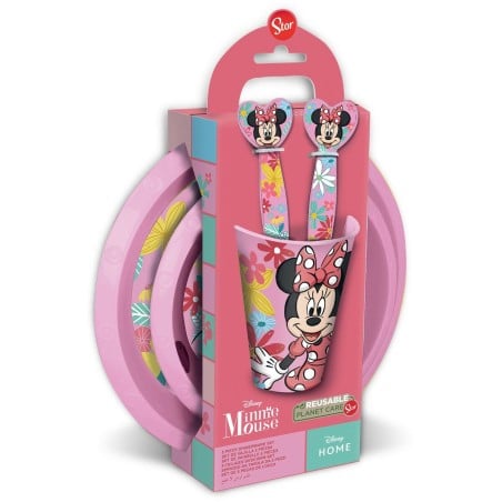 Ensemble Vaisselle pour Enfants Minnie Mouse CZ11312 Rose 5 Pièces