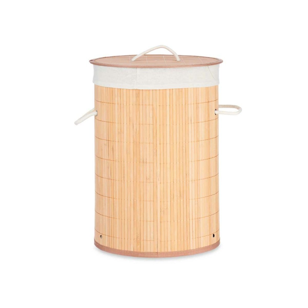 Panier à linge Naturel Métal Bambou Bois MDF 48 L 37 x 50 x 37 cm (4 Unités)