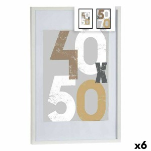 Fotorahmen 52,5 x 2,5 x 72,5 cm Weiß Kunststoff Holz MDF (6 Stück)