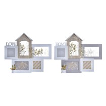 Photo frame DKD Home Decor Love Home Wood Flower Natural (46 x 3 x 39 cm) (2 Units)