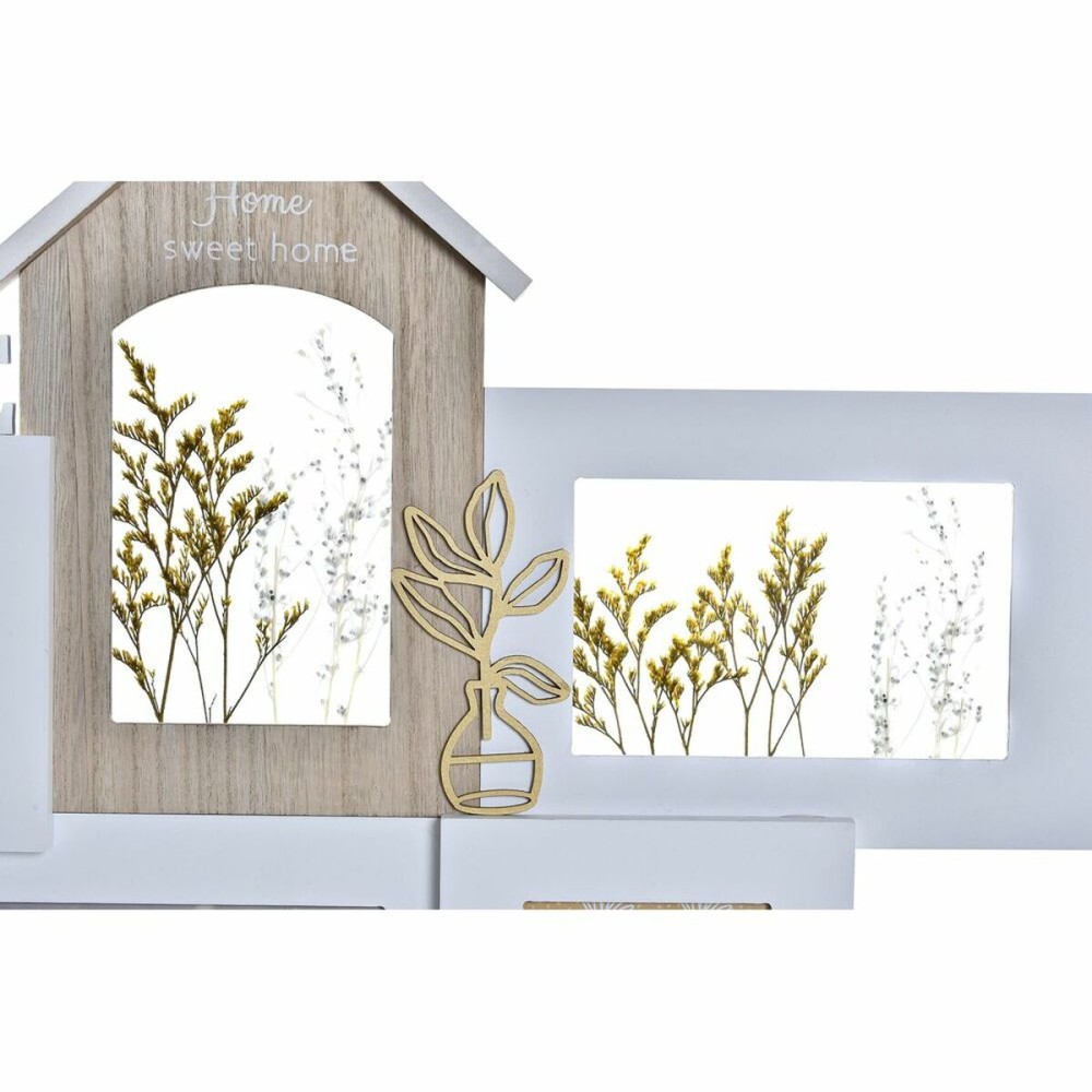 Photo frame DKD Home Decor Love Home Wood Flower Natural (46 x 3 x 39 cm) (2 Units)