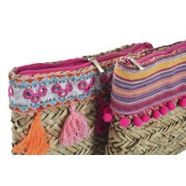 Hippie Handtasche DKD Home Decor Bunt korb (26 x 4 x 20 cm) (2 Stück)