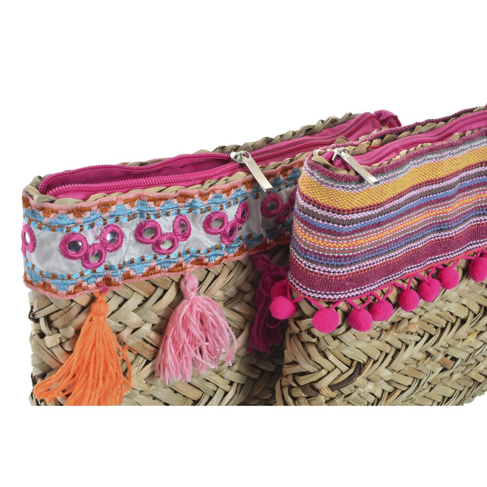 Hippie Handtasche DKD Home Decor Bunt korb (26 x 4 x 20 cm) (2 Stück)