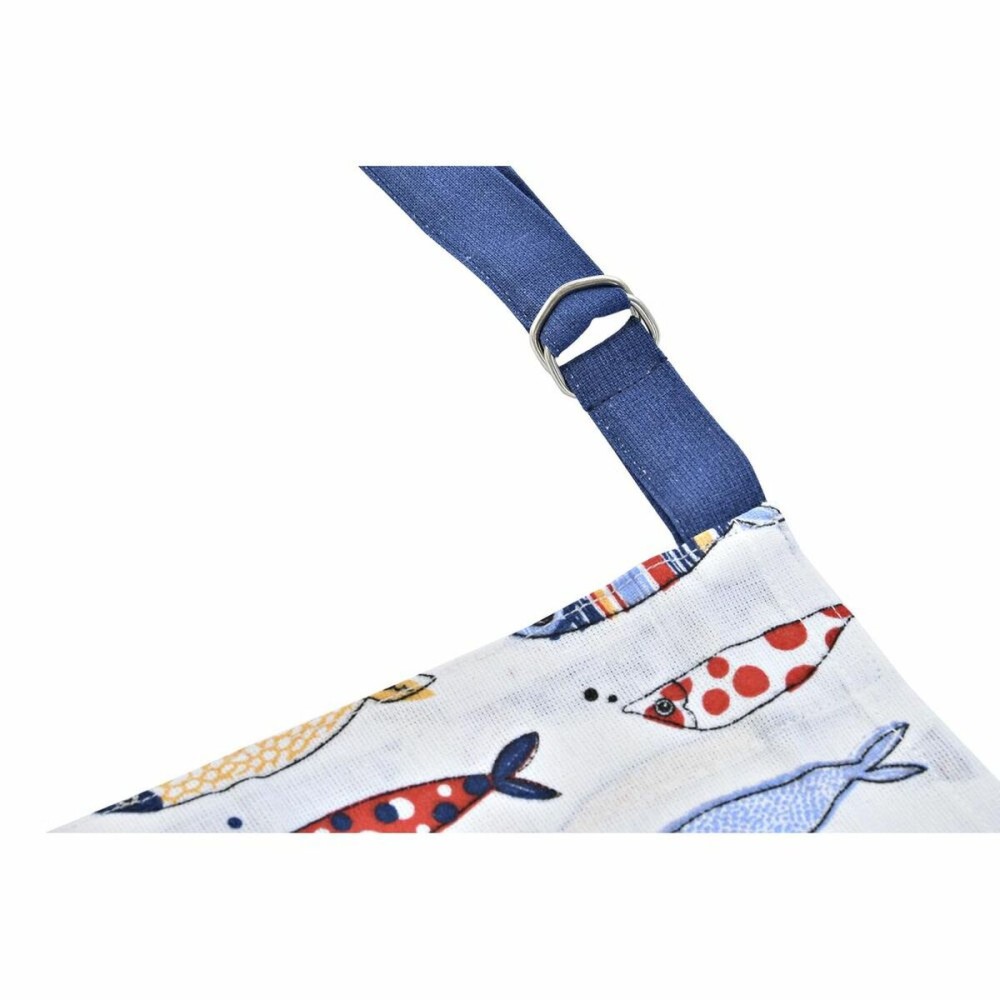 Tablier DKD Home Decor Bleu Blanc Rouge 60 x 80 x 0,5 cm Marin (2 Unités)