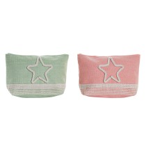 Kulturbeutel DKD Home Decor Beige Koralle Minze Mediterraner (25 x 7 x 15 cm) (2 Stück)