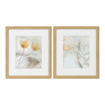 Cadre DKD Home Decor Drawed Leaf 33 x 3 x 38 cm Traditionnel Feuille d'une plante (2 Unités)