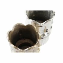 Vase DKD Home Decor Gold Gesicht Champagner Silberfarben Aluminium Moderne 12 x 12 x 17 cm (2 Stück) 