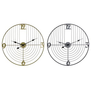 Wanduhr DKD Home Decor Schwarz Gold Metall 60 x 3 x 60 cm Moderne (2 Stück)