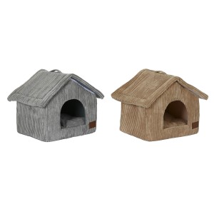 Haustierbettchen DKD Home Decor 40 x 33 x 38 cm 48 x 37 x 40 cm Grau Camel Aluminium 2 Stück
