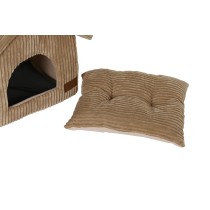 Haustierbettchen DKD Home Decor 40 x 33 x 38 cm 48 x 37 x 40 cm Grau Camel Aluminium 2 Stück
