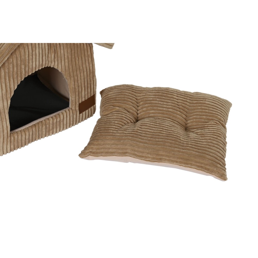 Lit pour animal domestique DKD Home Decor 40 x 33 x 38 cm 48 x 37 x 40 cm Gris Camel Aluminium 2 Unités