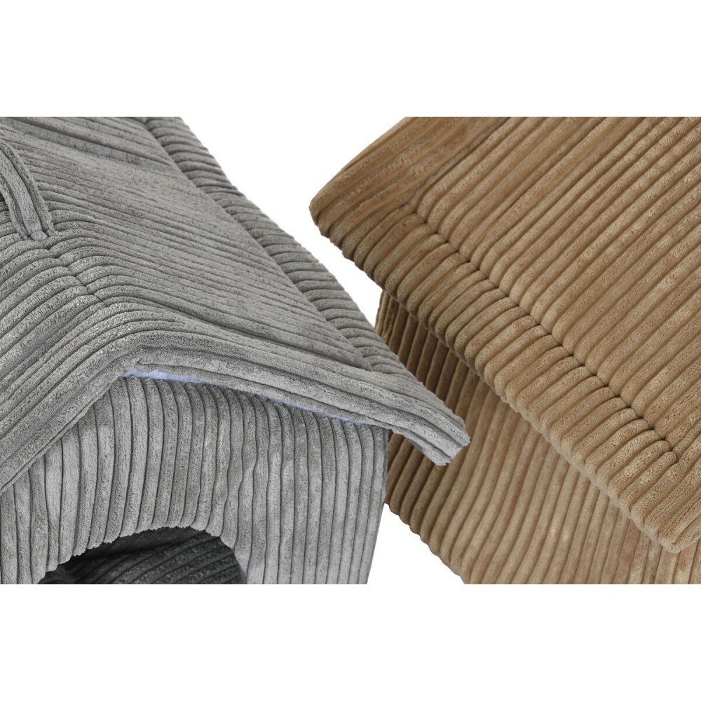 Haustierbettchen DKD Home Decor 40 x 33 x 38 cm 48 x 37 x 40 cm Grau Camel Aluminium 2 Stück