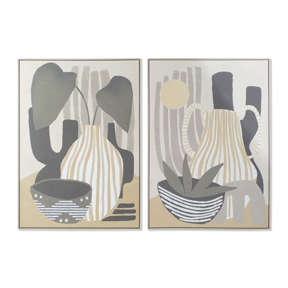 Painting DKD Home Decor 104 x 4,5 x 143,5 cm Vase Scandinavian (2 Units)