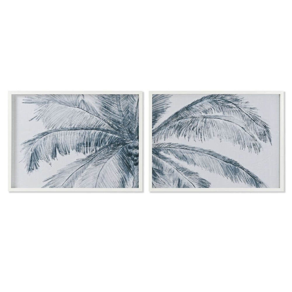 Bild Home ESPRIT Blau Weiß Palmen Mediterraner 80 x 2 x 60 cm (2 Stück)