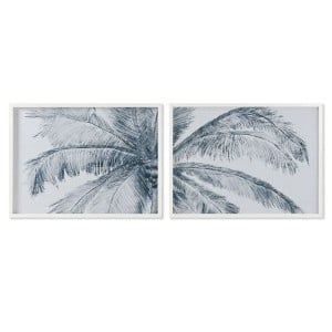 Bild Home ESPRIT Blau Weiß Palmen Mediterraner 80 x 2 x 60 cm (2 Stück)