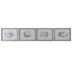 Painting Home ESPRIT Grey Fish (4 Units)