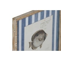 Cadre Home ESPRIT Bleu Poisson 40 X 2,5 X 55 cm (4 Unités)