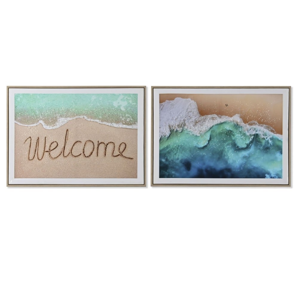 Painting Home ESPRIT Beach Mediterranean 72,5 x 3 x 52,5 cm (2 Units)