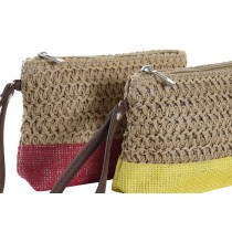 Trousse de toilette DKD Home Decor Fibre Jaune Bleu Blanc Rouge Beige (4 Unités)