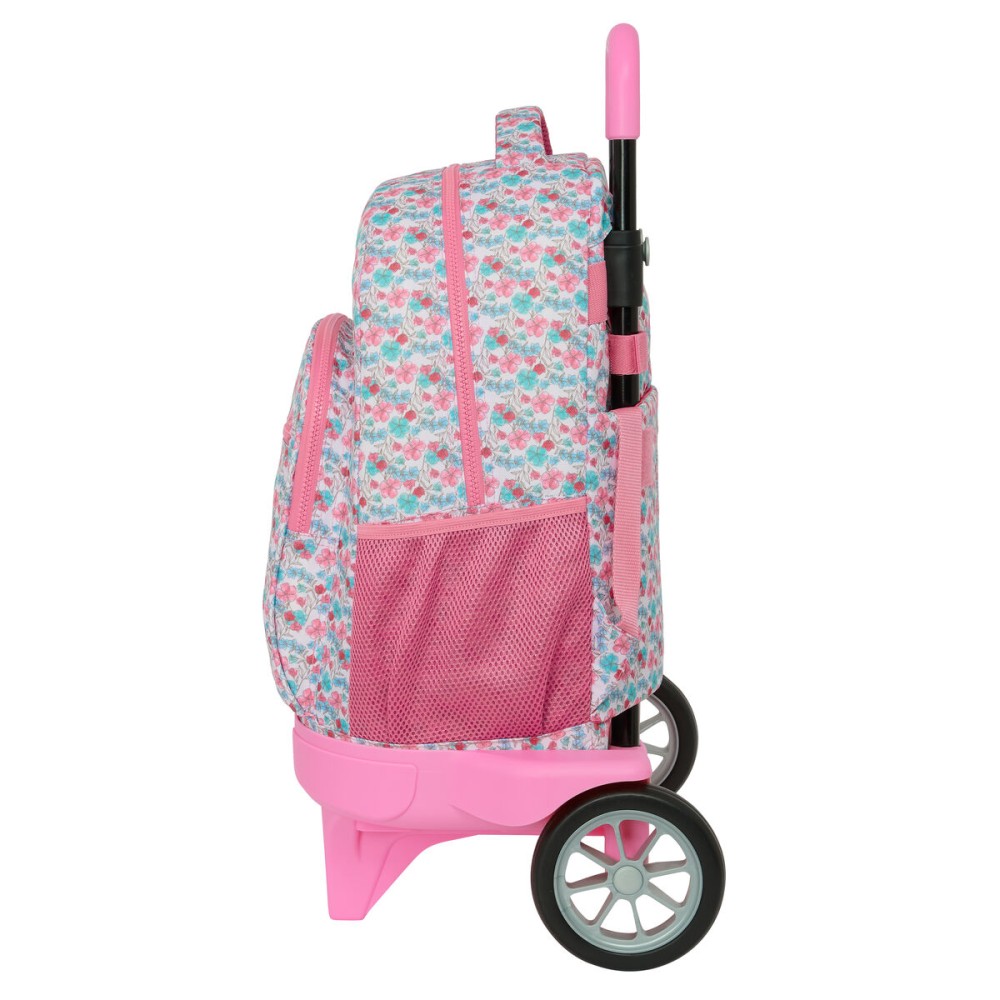 School Rucksack with Wheels Moos Flores Multicolour 33 x 45 x 22 cm