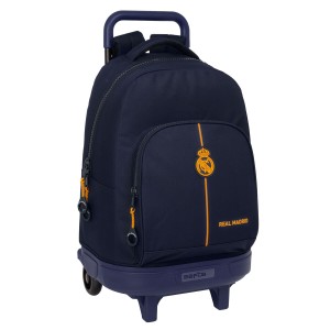 School Rucksack with Wheels Real Madrid C.F. Navy Blue 33 x 45 x 22 cm