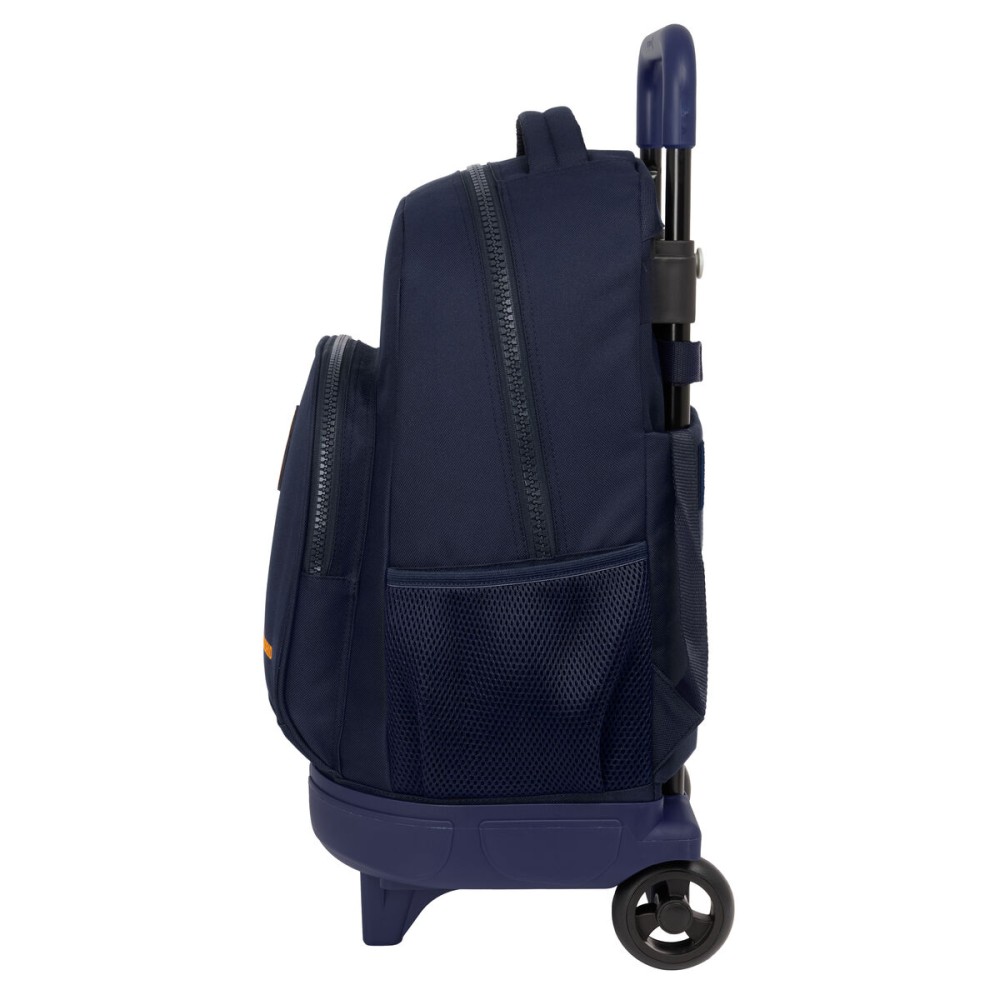 School Rucksack with Wheels Real Madrid C.F. Navy Blue 33 x 45 x 22 cm