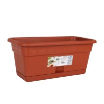 Jardinière avec support Dem Squares Rectangulaire Marron 40 x 20 cm (12 Unités)