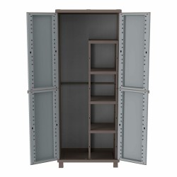 Armoire à balai Terry Jrattan 368 Gris 68 x 37,5 x 170 cm Plastique 4 Etagères