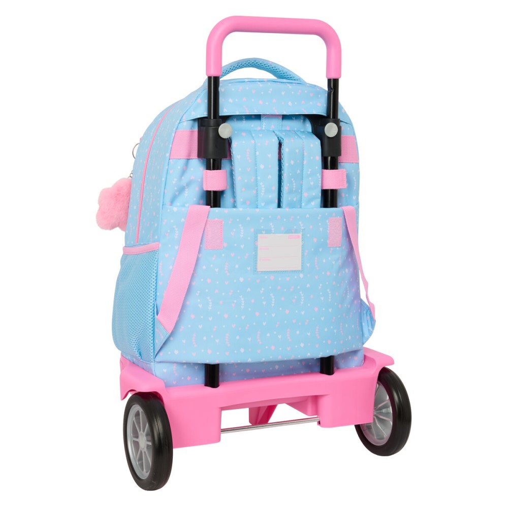 Schulrucksack mit Rädern BlackFit8 Smile Blau Rosa 33 x 45 x 22 cm