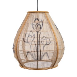 Suspension Romimex Noir Naturel Jute Bambou 40 x 41 x 40 cm