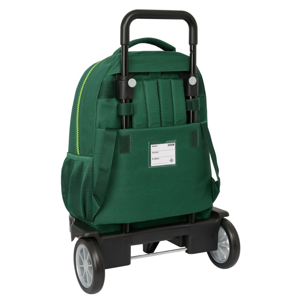 School Rucksack with Wheels Real Betis Balompié Green 33 x 45 x 22 cm