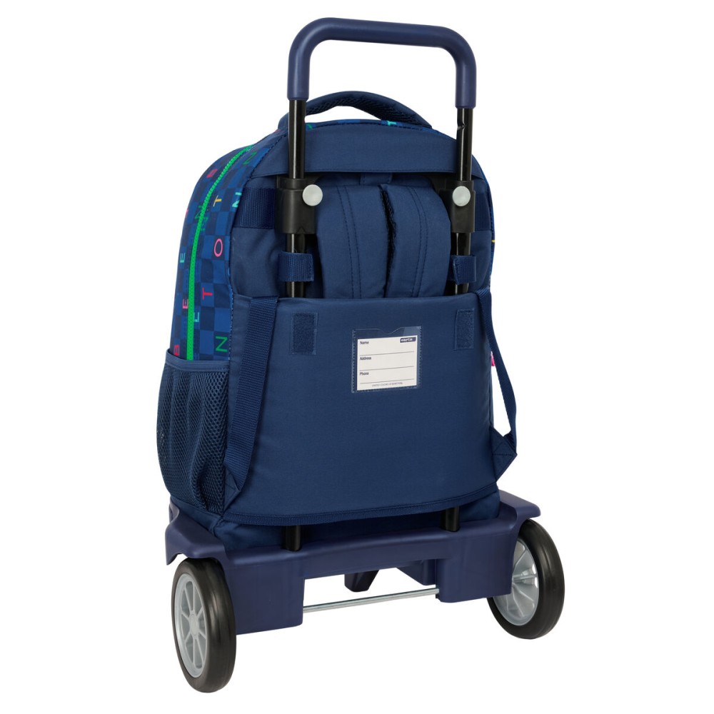 School Bag Benetton Damero Navy Blue 33 x 45 x 22 cm