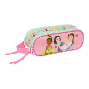 Trousse Fourre-Tout Double Disney Princess Bloom Vert Rose 21 x 8 x 6 cm