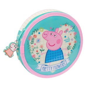 School Case with Accessories Peppa Pig Pretty flowers Yellow Mint 18 Pieces