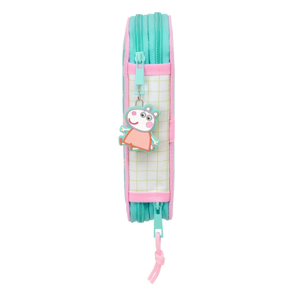 School Case with Accessories Peppa Pig Pretty flowers Yellow Mint 12.5 x 19.5 x 4 cm 29 Pieces