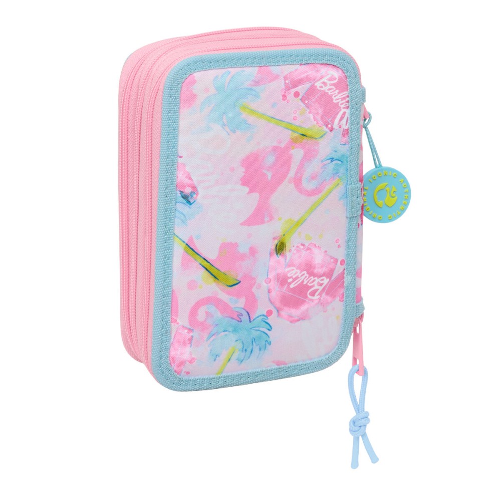 School Case with Accessories Barbie Painterly Pink Sky blue 12,5 x 19,5 x 5,5 cm 37 Pieces