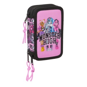 School Case with Accessories Monster High Drama Multicolour 12,5 x 19,5 x 5,5 cm 37 Pieces