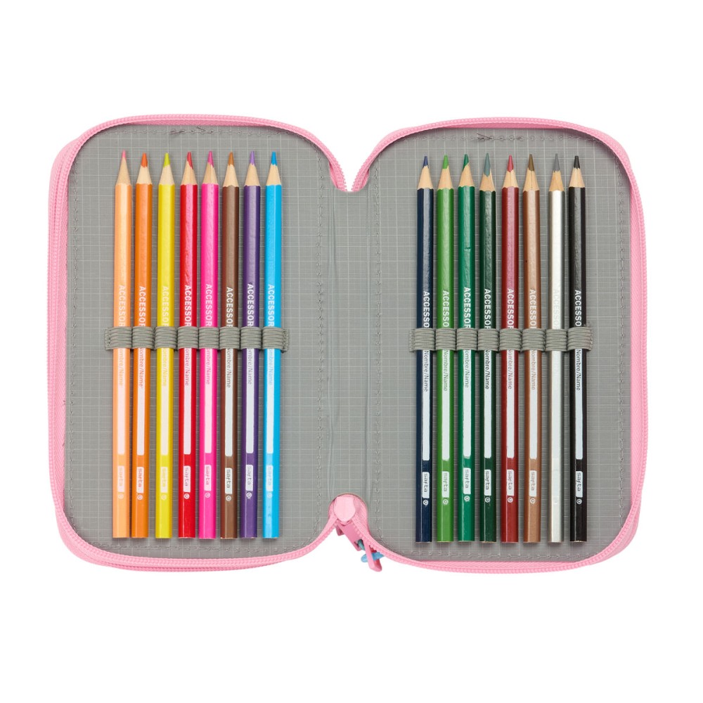 Trousse Scolaire avec Accessoires Barbie Painterly Rose Bleu ciel 12,5 x 19,5 x 5,5 cm 37 Pièces