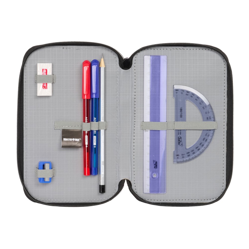 School Case with Accessories Monster High Drama Multicolour 12,5 x 19,5 x 5,5 cm 37 Pieces