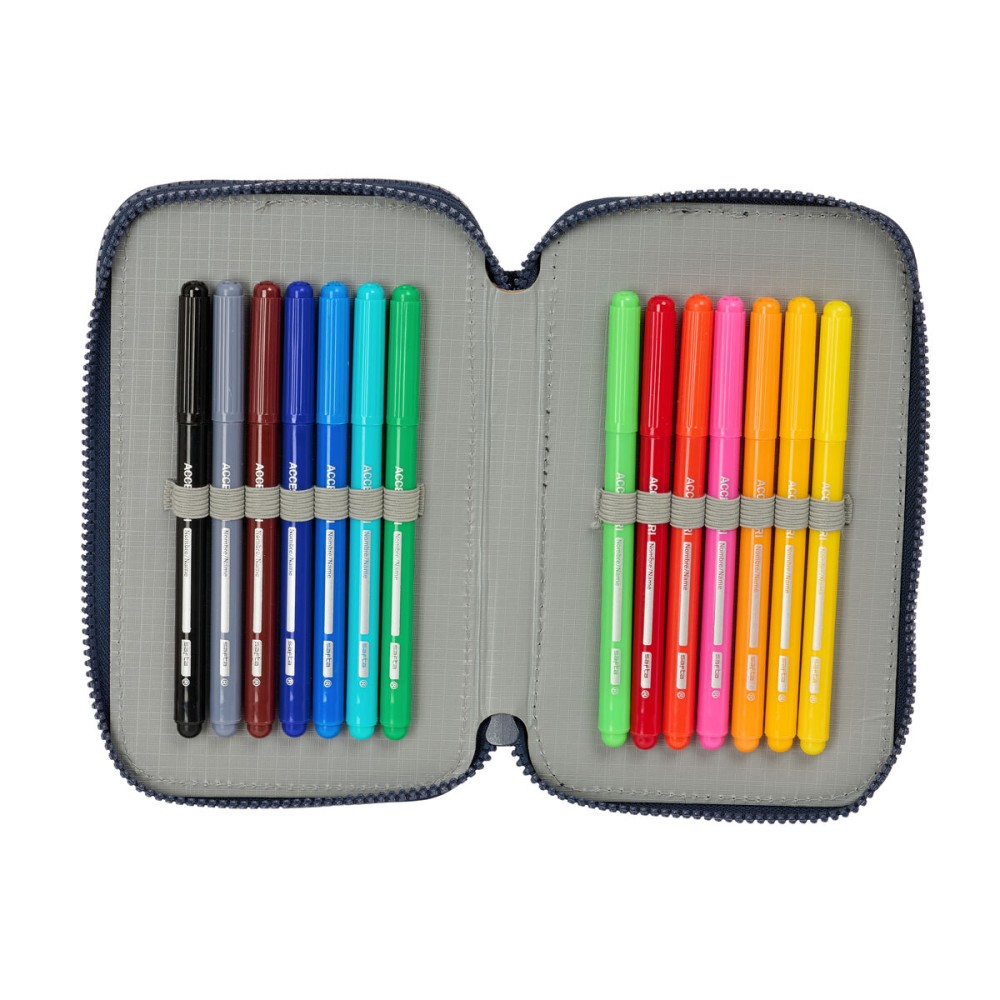 School Case with Accessories El Niño Kook Navy Blue 12,5 x 19,5 x 4 cm 29 Pieces