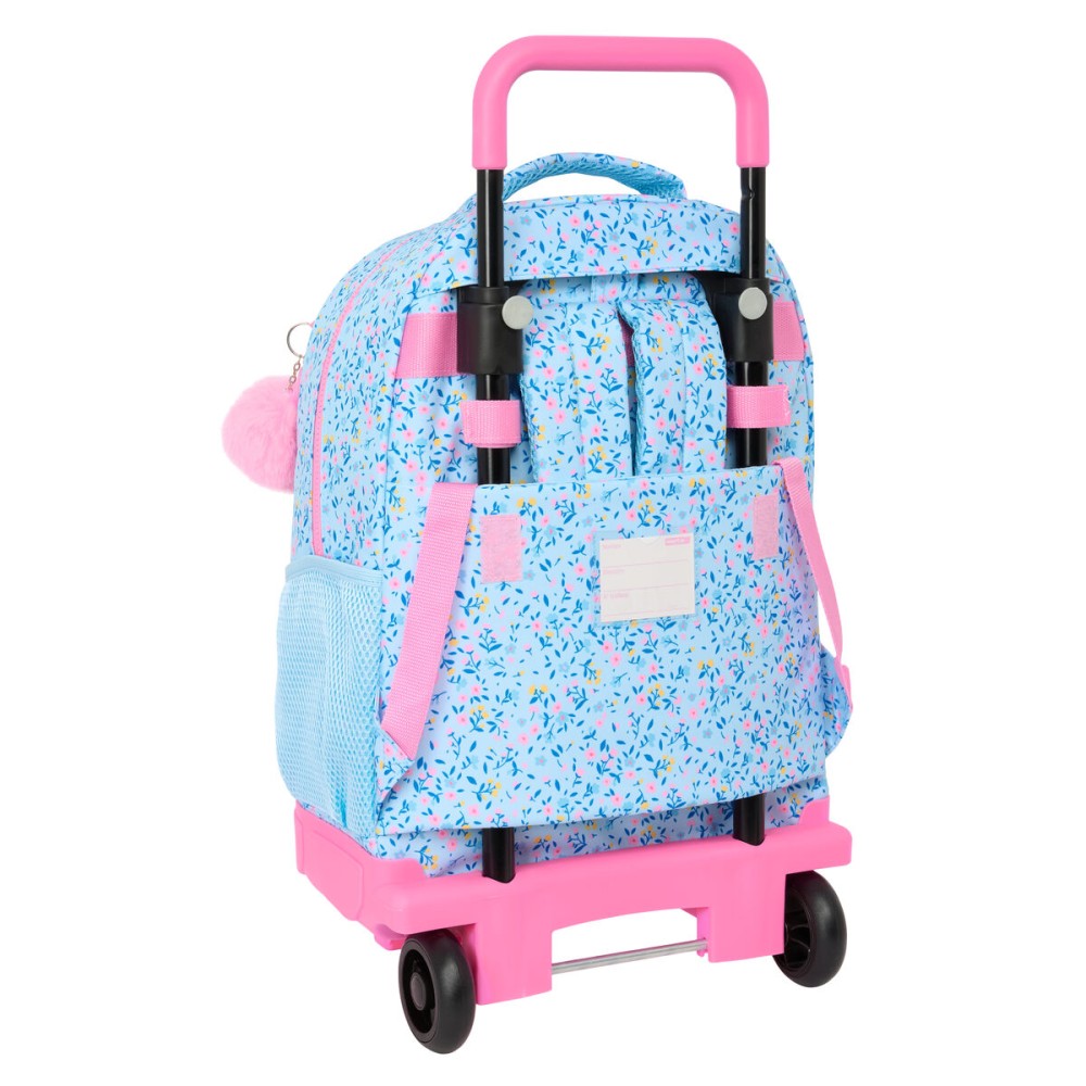 School Rucksack with Wheels Vicky Martín Berrocal Paraíso Blue Pink 33 x 45 x 22 cm