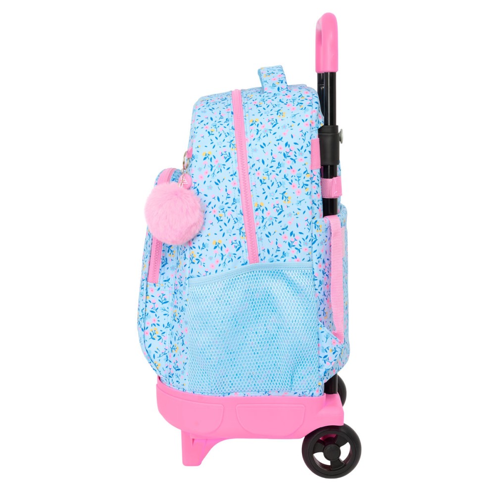 School Rucksack with Wheels Vicky Martín Berrocal Paraíso Blue Pink 33 x 45 x 22 cm
