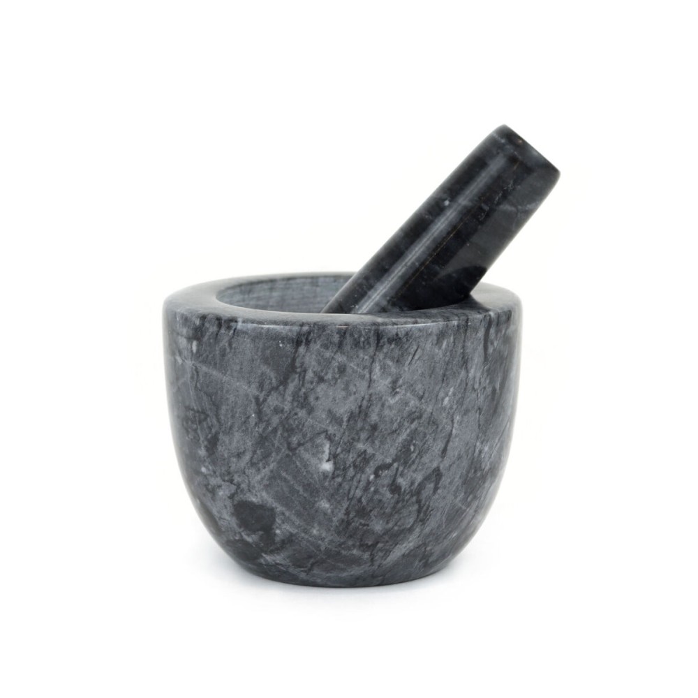 Mortar and pestle Quttin Granite 10 x 10 x 8 cm (12 Units)