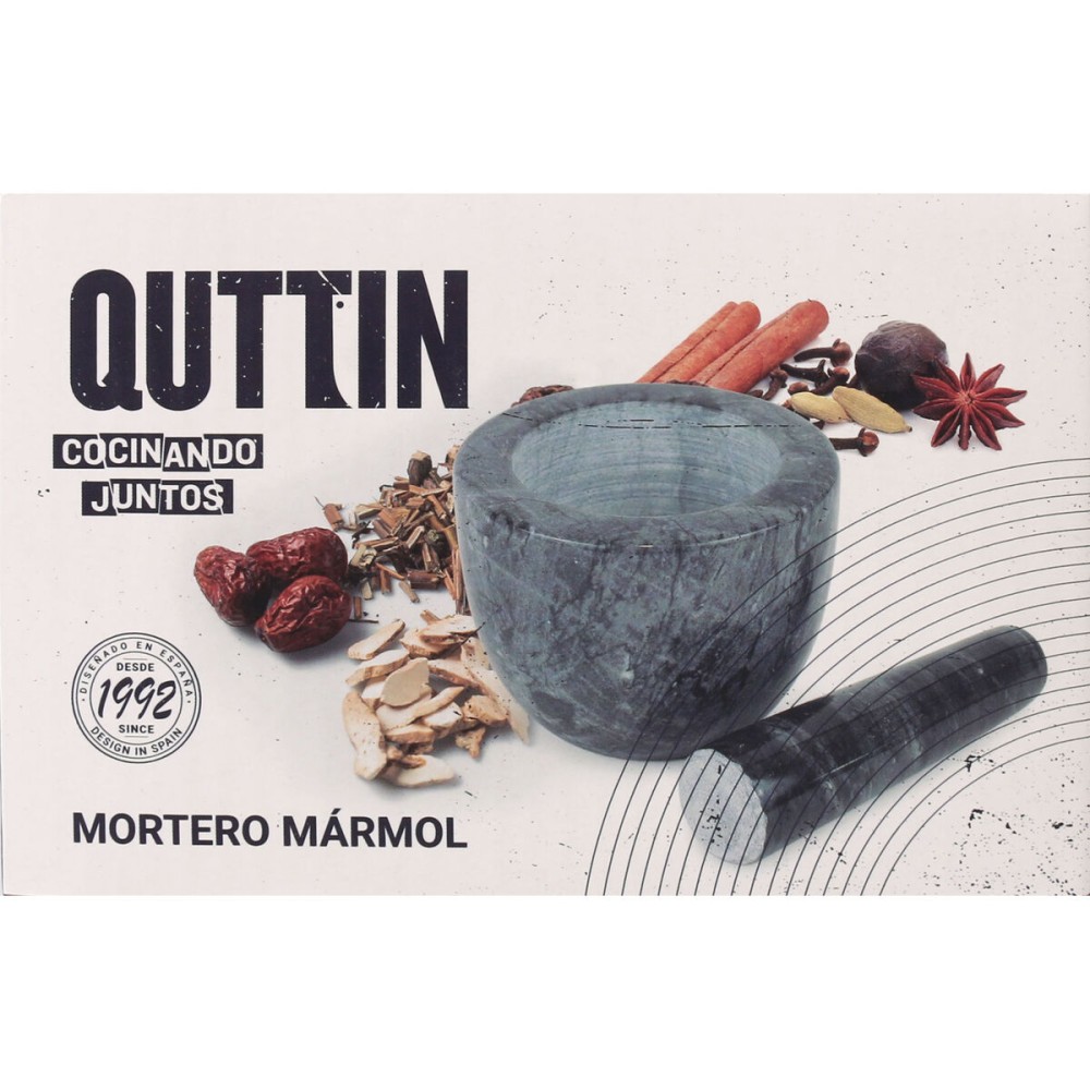 Mortar and pestle Quttin Granite 10 x 10 x 8 cm (12 Units)