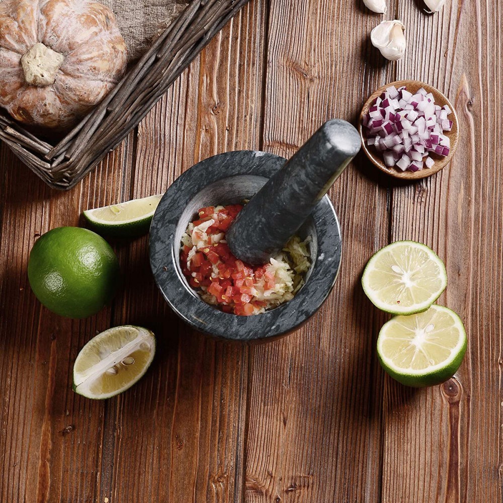 Mortar and pestle Quttin Granite 10 x 10 x 8 cm (12 Units)