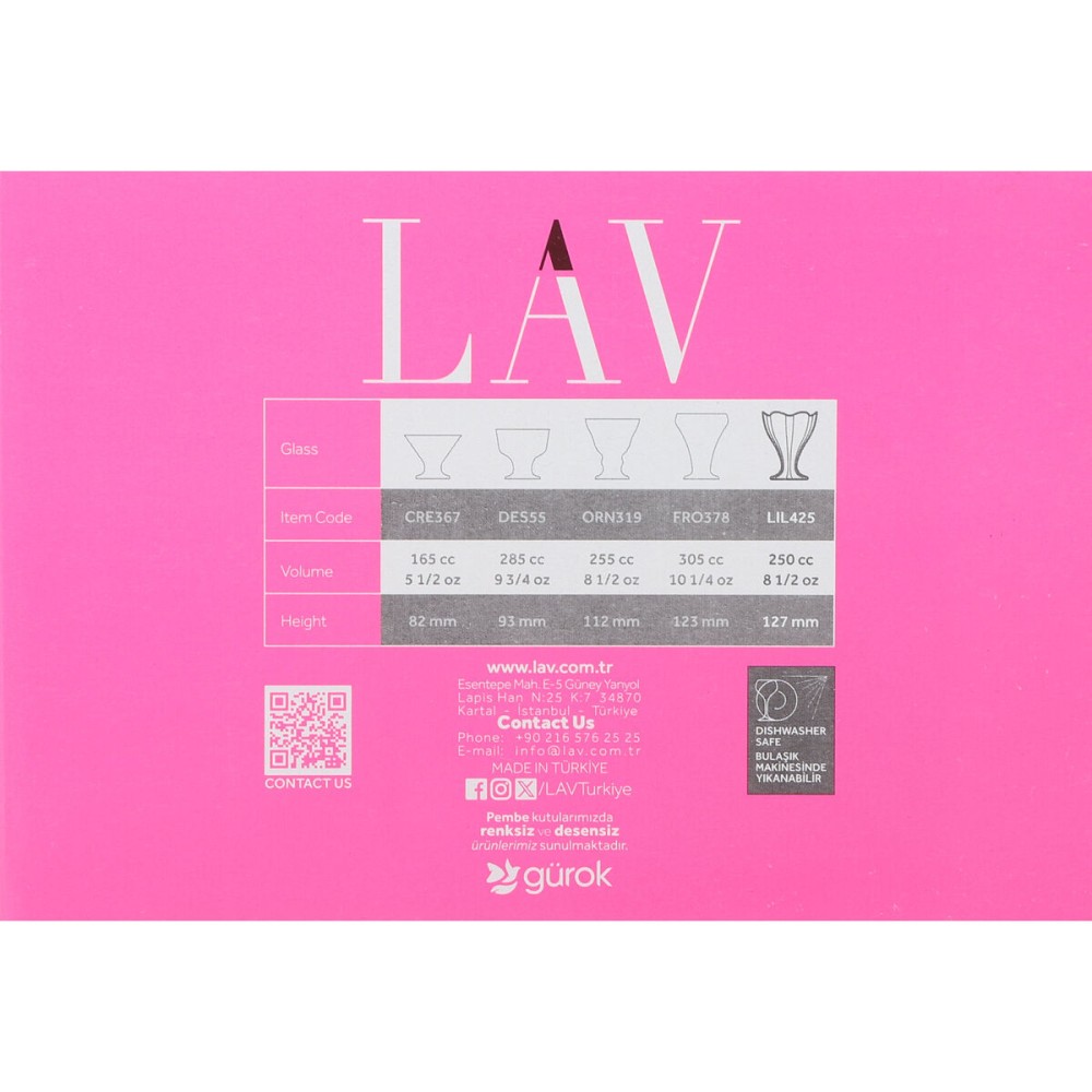 Gläsersatz LAV Lily 250 ml 6 Stücke (4 Stück)