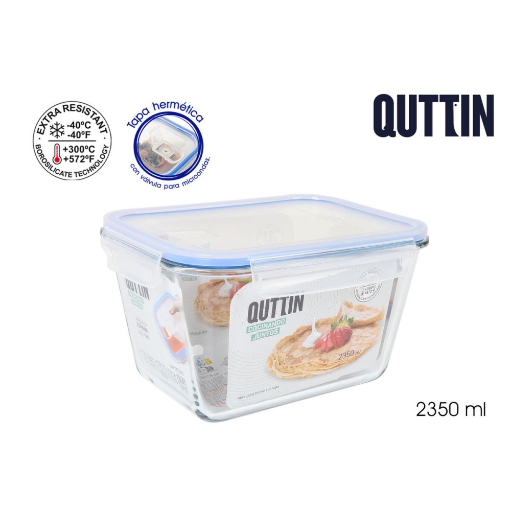 Lunch box Quttin Rectangular 2,35 L (6 Units)