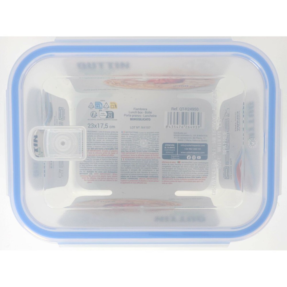 Lunch box Quttin Rectangular 2,35 L (6 Units)